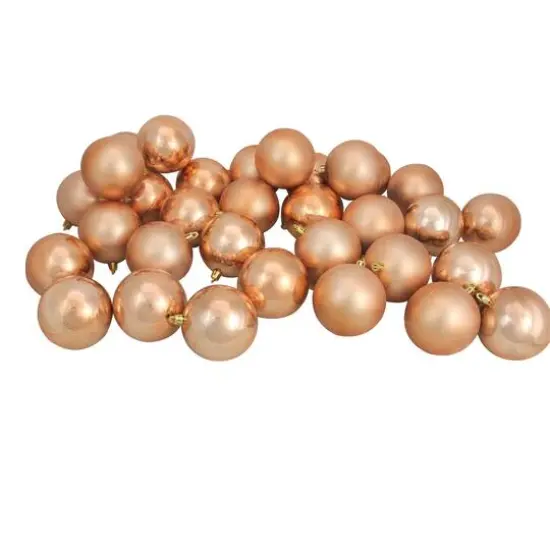 32ct. 3.25" Copper Shatterproof 2-Finish Christmas Ball Ornaments {1}