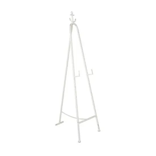 5.5ft. 3-Tier Adjustable White Metal Anchor Easel with Foldable Stand and Chain Support {5}