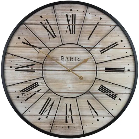 Sorbus&reg; 24" Paris Wood Roman Numeral Clock {1}