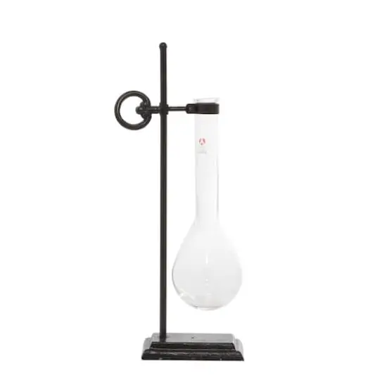 17" Clear Metal Contemporary Vase {8}