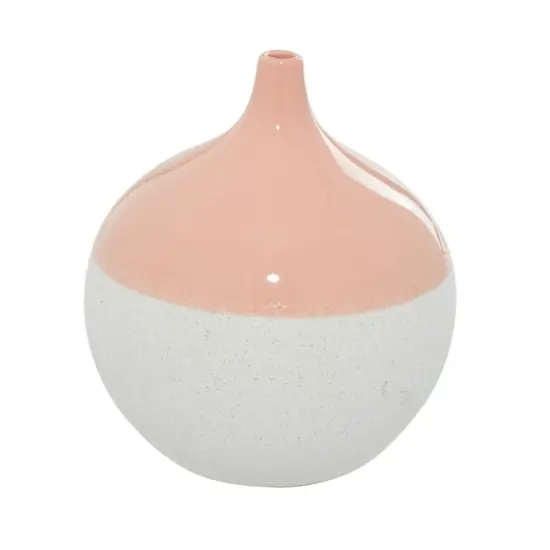 Pink Ceramic Modern Vase, 10" x 9" x 9" {3}