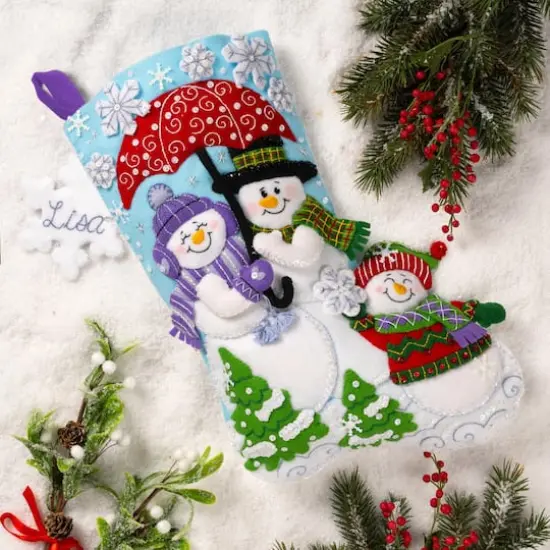 Bucilla&reg; Frosty Family Felt Stocking Kit {5}
