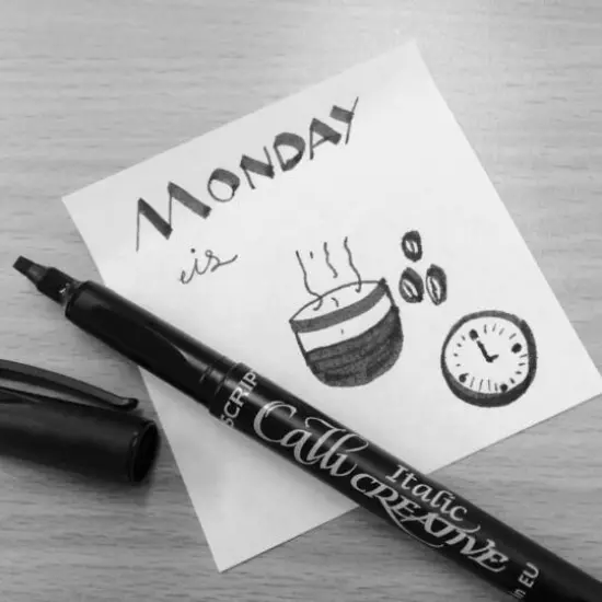 Manuscript Black Left-Handed Italic Marker Set {3}