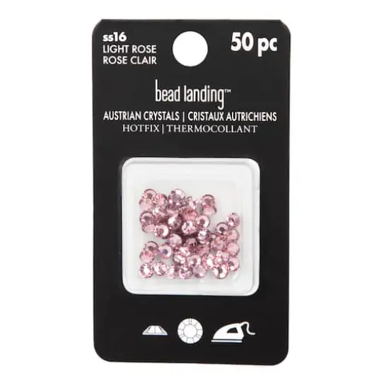 SS16 Round Hotfix Austrian Crystals by Bead Landing&trade;, 50ct. Light Rose {5}