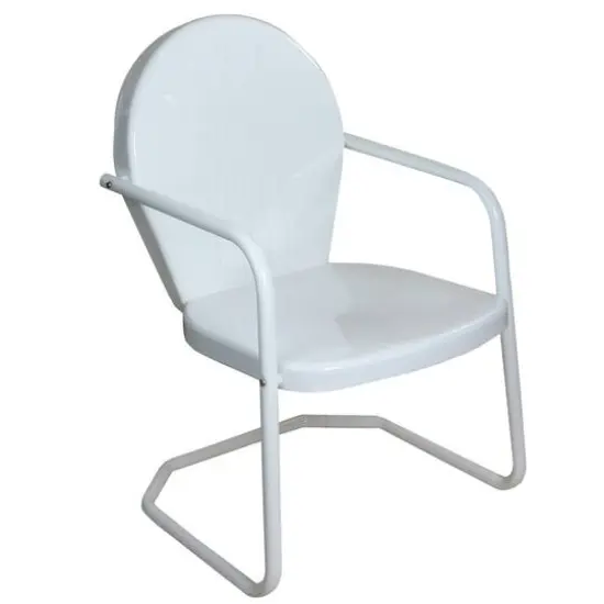 34" Outdoor Retro Tulip Armchair White {1}