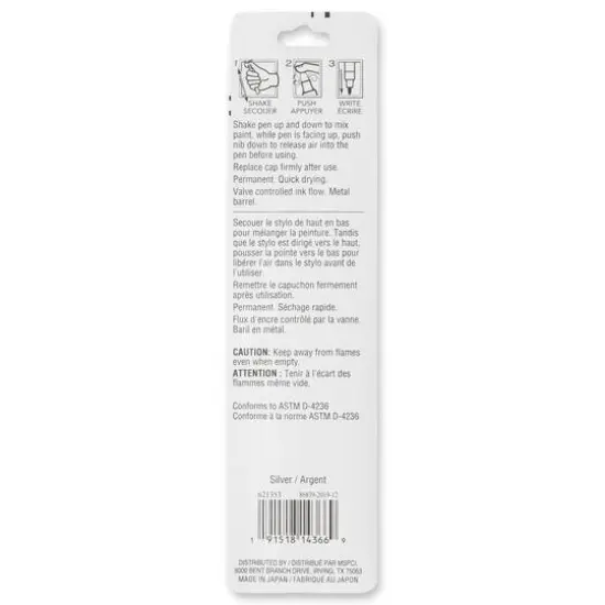 Metallic Fine Tip Multi-Surface Premium Oil-Based Paint Pen by Craft Smart&reg; Silver {6}