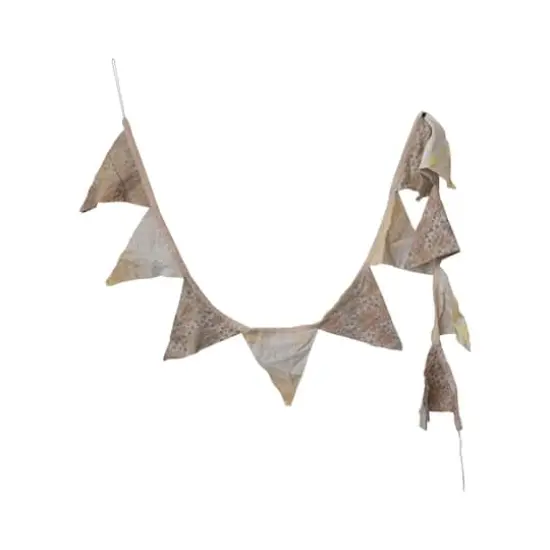 Hello Honey&reg; 6ft. Multicolor Kantha Sari Fabric Pennant Garland {6}