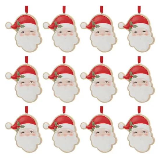 Frosted Santa Cookie Ornaments, 12ct. {1}