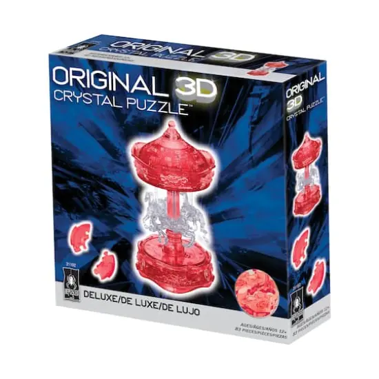 3D Crystal Puzzle - Carousel (White/Red): 83 Pcs {3}