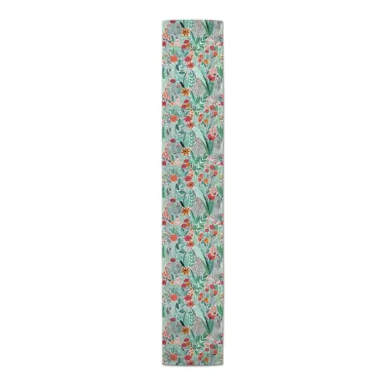 Green Lush Floral Outdoor Table Runner {1}