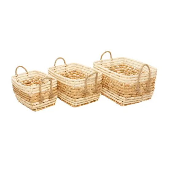 Rectangle Brown Contemporary Sea Grass Storage Basket Set {1}