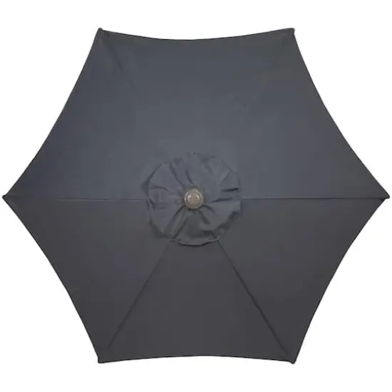 7.5ft. Outdoor Patio Market Umbrella with Hand Crank Gray {3}