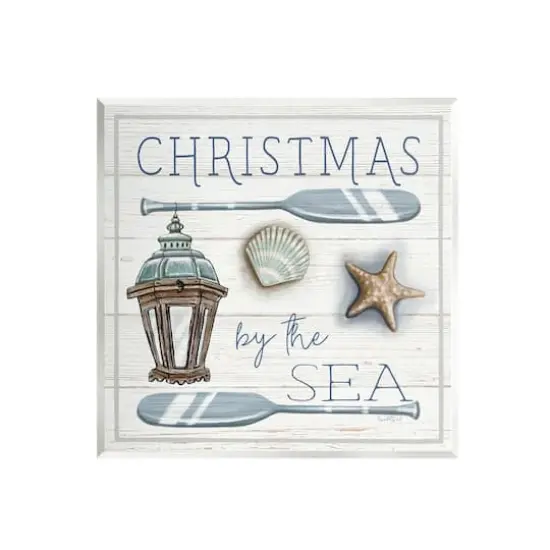 Stupell Industries Christmas By The Sea Phrase Wall Plaque Art {1}