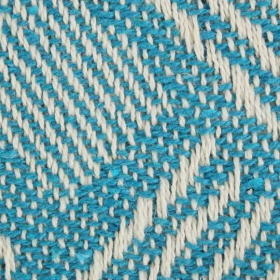 DII&reg; Teal Basket Weave Woven Throw {4}