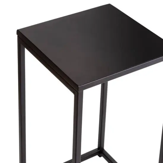 Honey Can Do Square Black Side Tables Set {8}