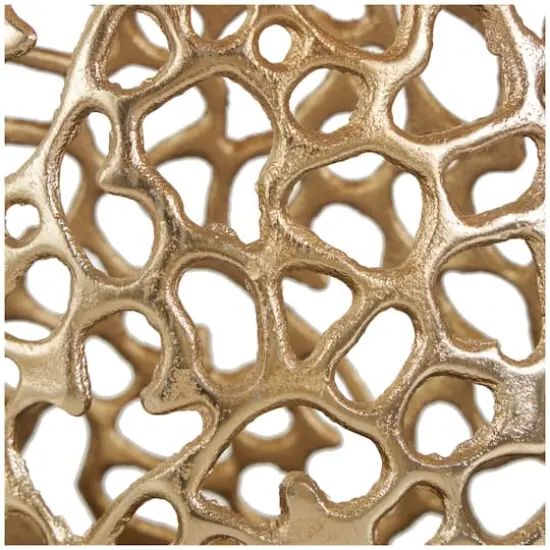 15" Gold Aluminum Vase with Freeform Open Lattice {6}
