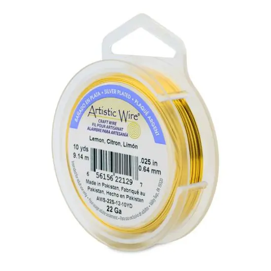 Artistic Wire&reg; 22 Gauge Silver Plated Tarnish Resistant Colored Copper Craft Wire, 10yd. Lemon {1}