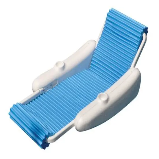 Swim Central 5.5ft. White & Blue Rippled Sunchaser Lounge Chair Float {1}