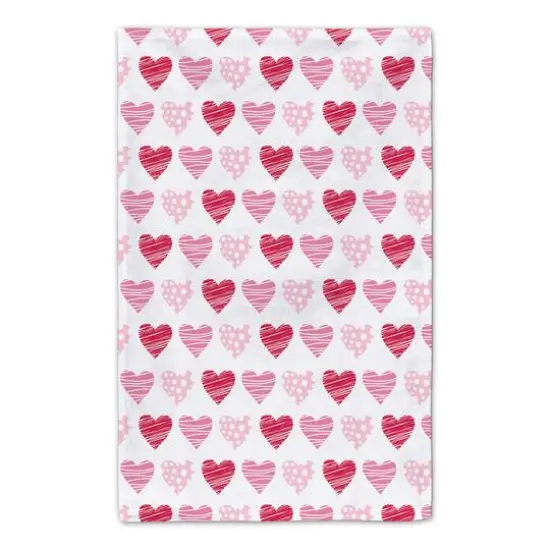 Pink & Red Hearts Tea Towel Set {6}