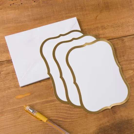 Gold Trim Shield Cards with Envelopes by Recollections&trade; {4}