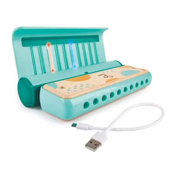 Hape Learn with Lights Teal Harmonica {1}