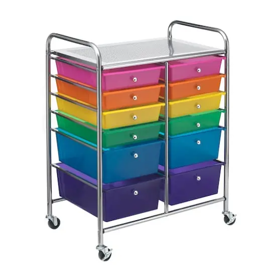 Multicolor 12 Drawer Rolling Cart by Simply Tidy&trade; {4}