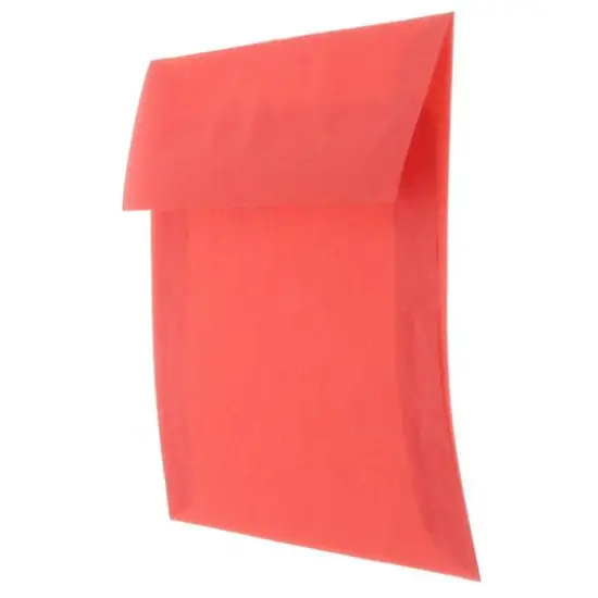 JAM Paper 6.5" x 6.5" Square Translucent Vellum Envelopes, 25ct. Primary Red {4}