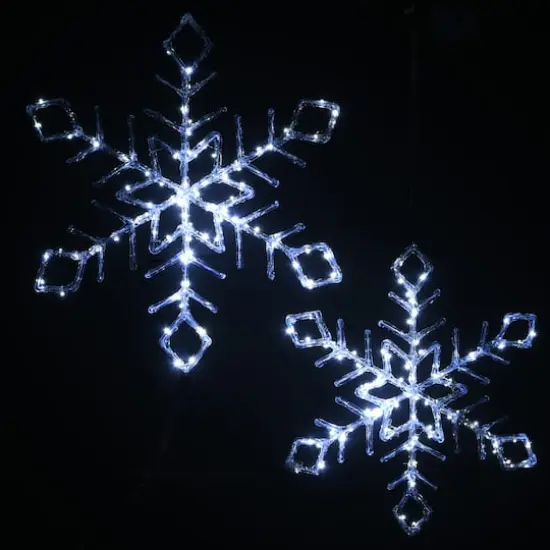24" Ice Crystal Snowflake with Cool White LED Lights {7}