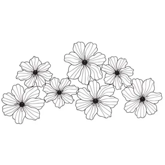 CosmoLiving by Cosmopolitan 43" Black Modern Floral Blooms Wall D&eacute;cor {1}
