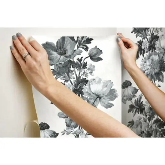 RoomMates Watercolor Floral Stripe Peel & Stick Wallpaper {8}