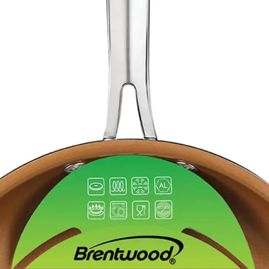 Brentwood 2-Piece Nonstick Induction-Compatible Copper Fry Pan Set {5}