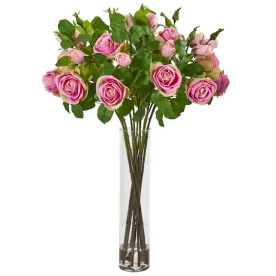34" Rose Floral Arrangement in Cylinder Vase {1}