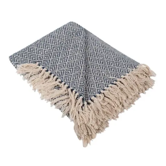 DII&reg; Nautical Blue Diamond Throw {1}