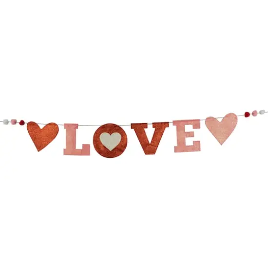 5ft. Valentine's Day Glitter "Love" Wall Banner {1}