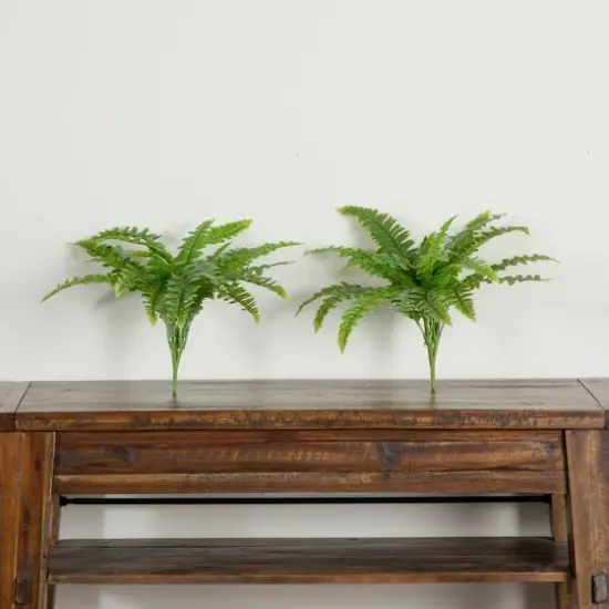 19" UV-Resistant Artificial Boston Ferns, 2ct. {6}