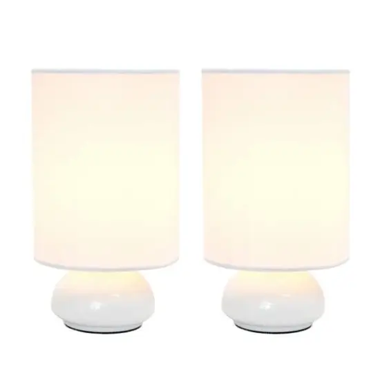 Simple Designs™ Gemini Colors 2-Pack Mini Touch Table Lamp Set White and White {7}