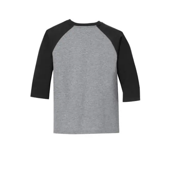 Port & Company Youth Raglan Tee Athletic Heather/Jet Black {5}