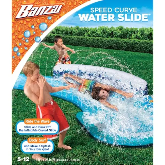 Banzai&reg; 16ft. Inflatable Speed Curve Water Slide {6}