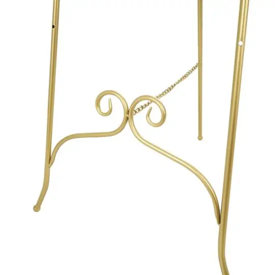 63" Gold Metal Scroll 3-Tier Display Easel {8}
