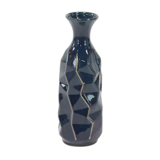 Blue Stoneware Modern Vase {1}