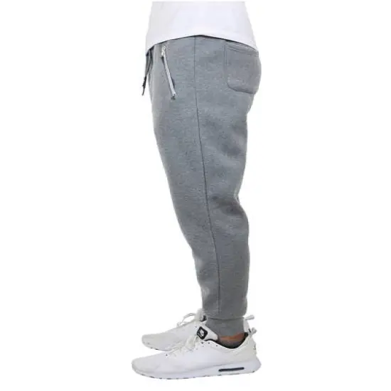 Galaxy by Harvic Men's Fleece-Lined Jogger Sweatpants With Zipper Pockets Heather Gray {3}