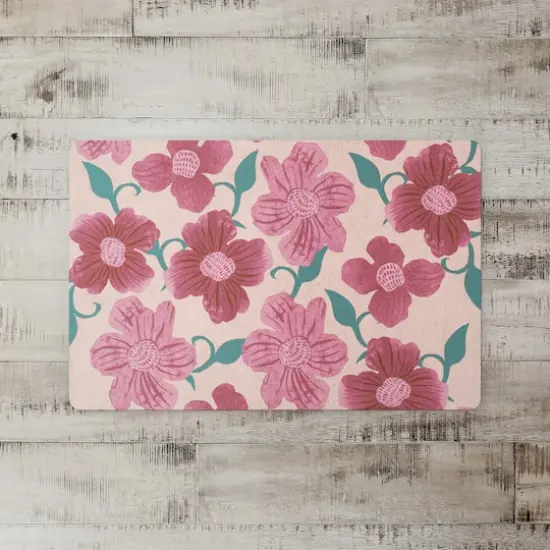 Pink Florals 27" x 18" Floor Mat {3}