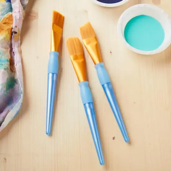 Craft Smart® Large Brush Variety Set Golden Taklon, 3 Pieces {3}