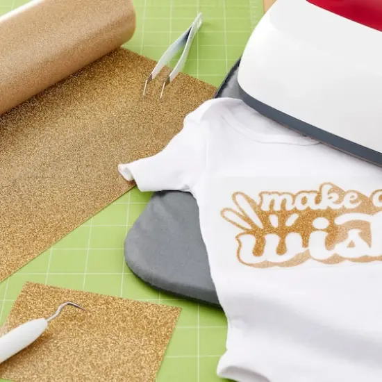 Cricut&reg; Smart Iron-On&trade; Glitter 9ft. Value Roll Gold {3}