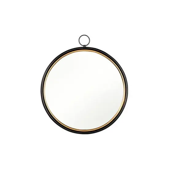 Hello Honey&reg; Black & Gold Framed Round Accent Mirror {1}