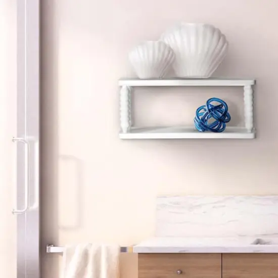 American Art Decor Galleon Wall Shelf, White - 22" x 9" {3}