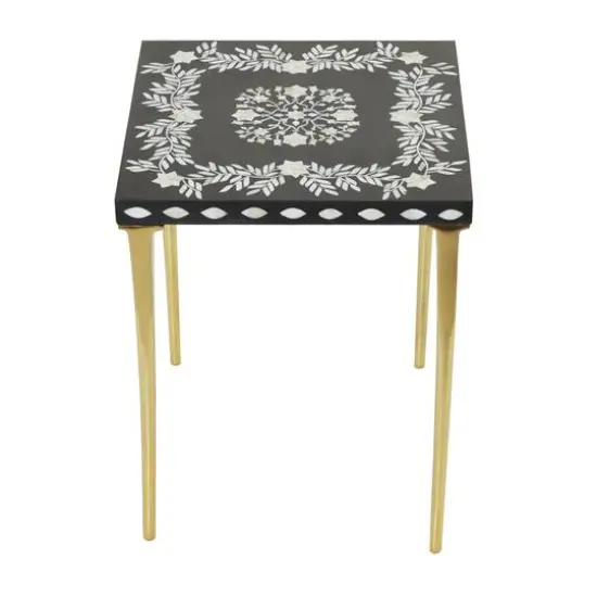 20" Gold Eclectic Aluminum Accent Table {1}