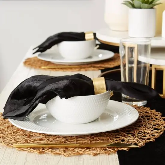 DII&reg; Velvet Trimmed Oversized Napkin, 4ct. Black {6}