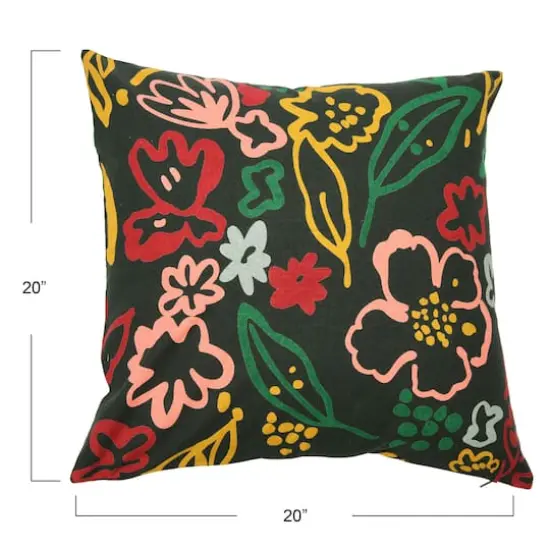 Hello Honey® Multicolor Square Jaunty Floral Printed Pillow Cover {5}