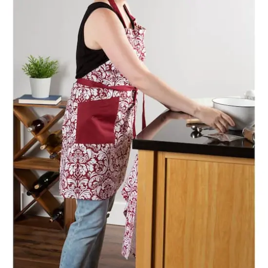 DII&reg; Damask Apron Wine {4}